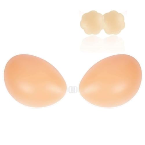 Nippelpads, Klebe Bh Rückenfrei, Push-Up Klebe Bh, Große Brust, Brustwarzen Abdeckungen, Unsichtbarer, Nipple Cover für Abendkleid Brautkleid Badeanzug und Rückenfreie,Sticky Bra mit 2Pcs Nippelpads-B