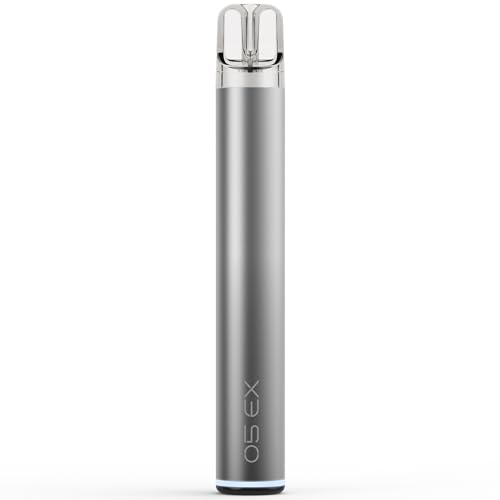 KINEX E Zigarette Starterset, Verdampfer E Zigarette Pod System Kit, Mini Vape Pen, Aufladbare Vape Farbe Silber-Grau, Ohne Nikotin