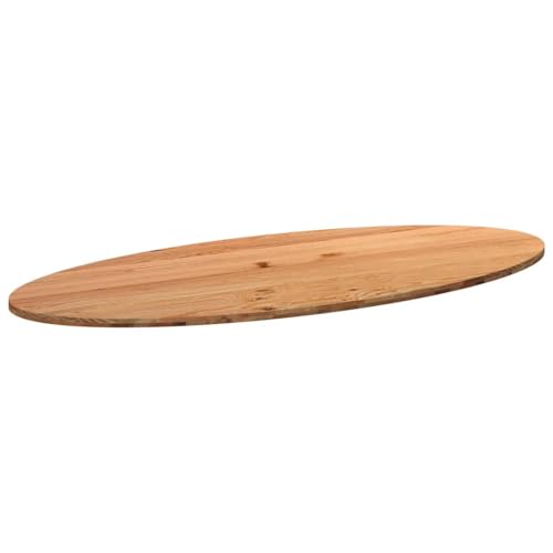 vidaXL Tischplatte Hellbraun 280x120x4 cm Massivholz Eiche Oval, Esstischplatte, Schreibtischplatte, Bartischplatte, Esszimmertischplatte