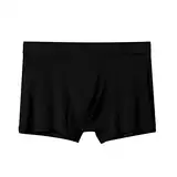 WKAYsIV Boxershorts Synthetik Herren Baumwolle, sexy, atmungsaktive Unterwäsche, Slips für Männer Herren Boxershorts Ohne Eingriff(Schwarz,XL)