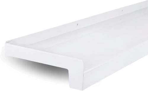 TJ Fensterbank Außen | 240 mm x 900 mm | Weiß E6/EV1 | Aluminium Fensterbrett mit Seitenabschluss | pflegeleichter & langlebiger Alu Fenstersims | pulverbeschichtete Außenfensterbank