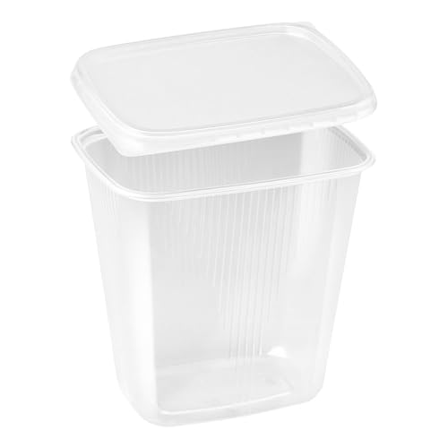 LogiPack GeRo Premium Feinkostbecher mit Deckel (eckig, 250 Stück) – Salatbecher, Snackschale & Verpackungsbecher aus Polypropylen – Ideal für Gastronomie & Take-Away – Made in EU (500ml)