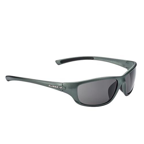 SWISSEYE Cobra Sportbrille (100% UVA-, UVB- und UVC-Schutz, splitterfreies Material TR90, inkl. Mikrofaserbeutel), anthracite matt