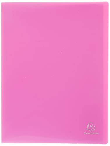 Exacompta 88227E Sichtmappe Opak PP blickdicht, 24 x 32 cm, für DIN A4, 20 Kristallhüllen, hohe Transparenz, 1 Stück, rosa