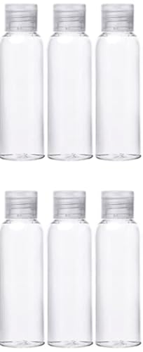 6x 100 ml Reiseflasche Set zum Befüllen - Reiseset, Behälter für Flug, Tube, Plastikflasche, Abfüllflasche Handgepäck, Kosmetik, Hygiene, Mini Flasche, Duschgel, Desinfektion, Travel