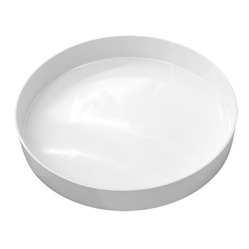 Kerzentablett rund weiß Hochglanz - 25 cm - Dekotablett glänzend mit Rand - Kellnertablett Dekoteller Kerzenteller Mehrweg Tablett für Dekorationen Geschenke Weihnachten