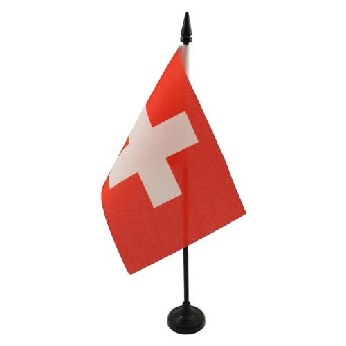 AZ FLAG - Tischflagge Schweiz - 15x10 cm - Helvetische Tischfahne 10 x 15 Cm - Flaggen