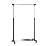 Amazon Basics Kleiderstange mit Rollen, Chrom, (91.5-145) x 42 x (134-161) cm (L x W x H)