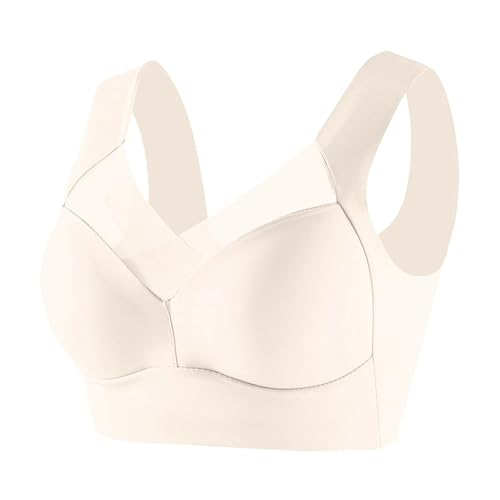 BH Damen Ohne Bügel Klassische Grosse Grössen Sport BH Hautfreundlich Bequemer Bra Weicher Push Up BH Schlaf Nahtloser Mieder Leichte V-Ausschnitt BHS Hatme Haltungskorrektur BH Original