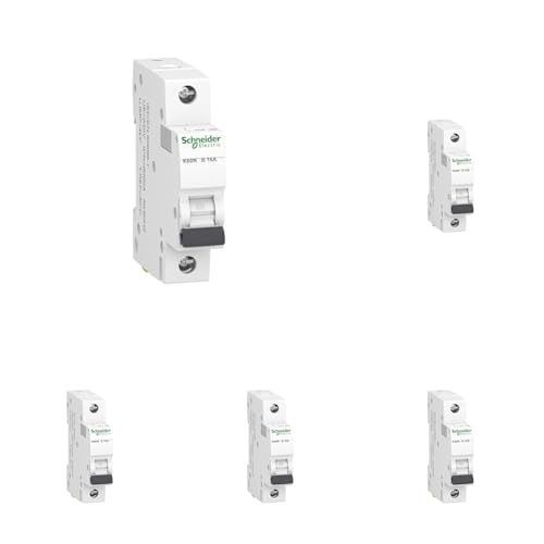 Schneider Electric A9K01116 Leitungsschutzschalter K60N 1P, 16A, B Charakteristik, 6kA, 16 Ampere B (Packung mit 5)