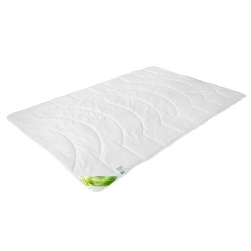 Traumschloss Sense of Nature Wildseide & Naturfaser Sommerbettdecke 135x200cm, leichte und kühlende Sommer-Bettdecke aus 50% Seide 50% Tencel, weiß
