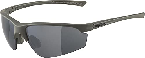 ALPINA TRI-EFFECT 2.0 - Indiv. Anpassbare, Bruchsichere Wechselscheiben Sport- & Fahrradbrille Mit 100% UV-Schutz Für Erwachsene, moon-grey matt, One Size