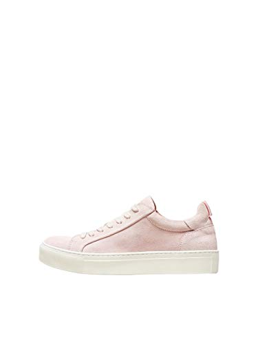 SELECTED FEMME Damen SLFDONNA Suede Trainer B Sneaker, Pink (Heavenly Pink Heavenly Pink)