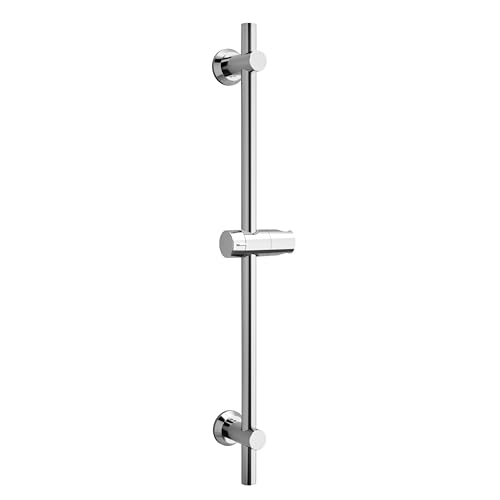 Görbach Duschset Duschstange mit Duschkopfhalterung Edelstahl Brausestange 70cm, Dusch Wandstange mit Variable Wandbefestigungen für Variabel zur Anpassung an Bestehende Bohrlöcher-Chrom