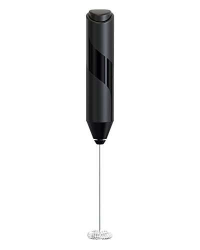 COKUNST Milchaufschäumer Handheld, batteriebetriebener Getränkemixer für Matcha-Kaffee, elektrischer tragbarer Schneebesen, Mini-Schaumstoffbereiter für heiße Schokolade, Frappe, Latte - Schwarz