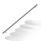 Ikodm Edelstahl Handlauf Treppengeländer Geländer Wandhandlauf Wand Treppe 200 cm Ø 42mm für Außen & Innen mit Wandhalterungen, Montagematerial