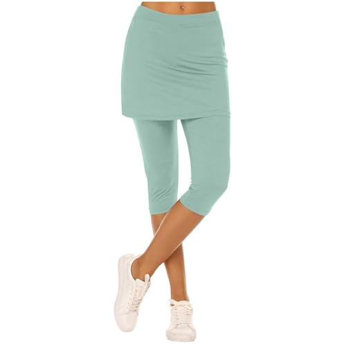 Fitness-Shorts für Damen, 2-in-1, Yoga-Shorts für Damen, hohe Taille, Sommer-Shorts, knielang, Sommer, Freizeit-Shorts, Damen-Shorts, Übergröße, Outdoor-Shorts, grün, XL