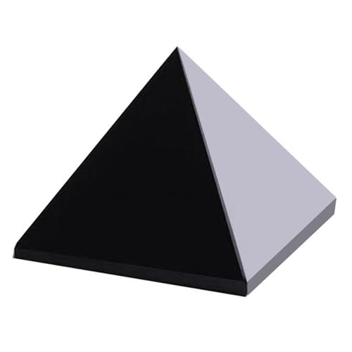 Aizuoni Schwarzer Turmalin, Turmalin Stein Echt, Schwarzer Obsidian-Kristall, Schwarzer Kristall, Natürliche Schwarze Obsidian-Kristallpyramide, Kristallpyramide Zum Schutz Positiver Energie