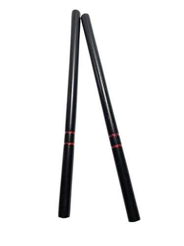 TEKKA BUDO 2er Set Escrima Stock schwarz - stabile Ausführung - Trainingsstick 65 cm - Arnisstock Holz Eiche Kurzstock Kali Kampfsport