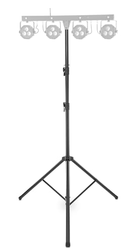 Showlite LS325 Lichtstativ (Standfestes Leuchten- und Boxenstativ für den mobilen Einsatz, max. Traglast: 50 kg, ausziehbar bis 325 cm, Rohrende 35 mm Ø, Aluminium) Schwarz