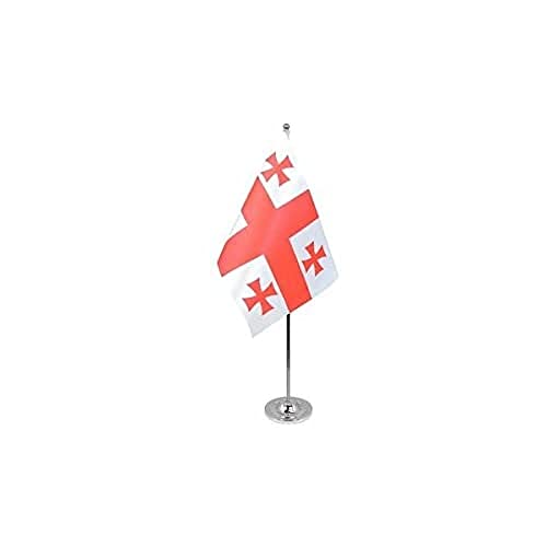 AZ FLAG - Prestige Tischflagge Georgien 22x15 cm Metall - Georgische Tischfahne 15 x 22 cm - Flaggen