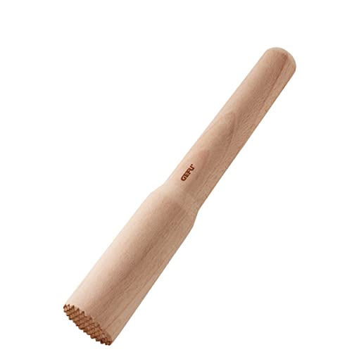 GEFU Stößel NATIVO | Holzstampfer aus Buchenholz für Fermentation & Einlegen | Ideal für Fermentiergut im Glas & als Cocktailstößel | Handlich, naturbelassen