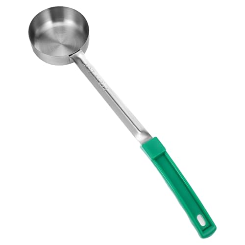 mivceklw Portion Control Serving Spoon, 4 Ounce Long Handle Sauce Ladle, Slotted Measuring Utensil, Precise Food Portioner for Kitchen, Buffets, Churches, Household