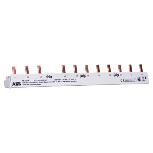 ABB PS3/12FI Dreiphasen-Sammelschiene 12 Mod, Querschnitt 10 mm² Weiß 2CDL231002R1012