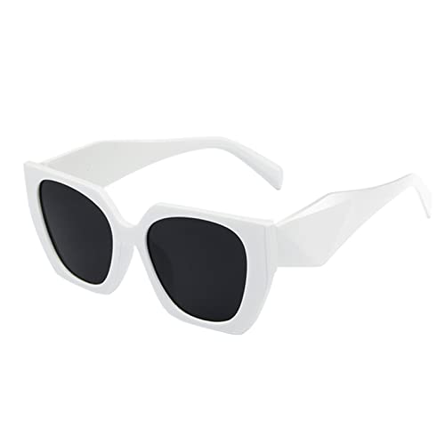 Fliegerbrille Herren Sonnenbrillen Retro Rechteck Brillen Vintage Brillen Sonnenschutz Strand Sonnenbrillen Brillen Gelb (White, One Size)