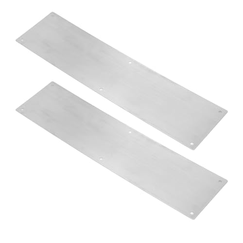 Tür-Trittplatte, 2 Stück 16 X 4 Zoll Edelstahl-Trittplatten für Innen- und Außentüren, Kratzfester Türschutz, Tür-Trittplatte, Verhindert Tritte der Tür