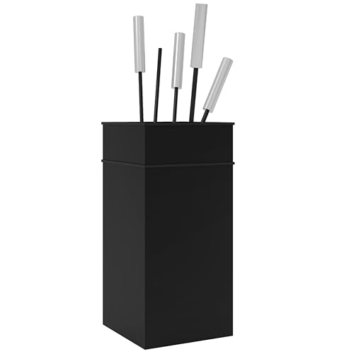 Kingson Stilvolles Kaminwerkzeug-Set inklusive Bürste, Schaufel, Schürhaken und Zange, Edelstahlgriffe, elegantes Design für Kaminofen und Kamine, Kaminbegleiter-Set
