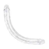 38.5 * 4.3cm Double Dildo Clear Realistic Anal Long Dildo Penis with Veins and Glans for Women/Men/Lesbian