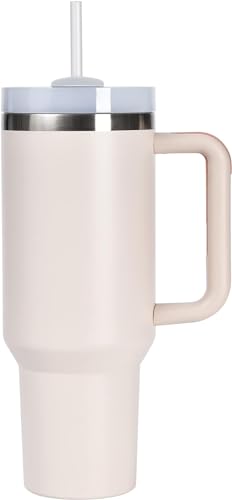 Generic Quencher H2.0 Vakuumisolierter Becher aus Edelstahl mit Deckel und Strohhalm, für Wasser, Eistee oder Kaffee, Smoothie und mehr (Rosenquarz), 10-02132-947