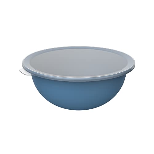 Rotho Caruba Schüssel 4.8l mit Deckel, Kunststoff (PP) BPA-frei, blau/transparent, 4.8l (32.2 x 30.5 x 13.3 cm)