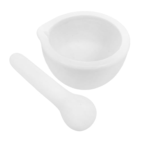 Garneck Mini Mörser Aus Porzellan Mit Stößel – Kleiner Mörser Ideal Zum Mahlen Von Gewürzen Und Kräutern - Mit Praktischem Gießen Auslauf Für Eine Einfache Handhabung