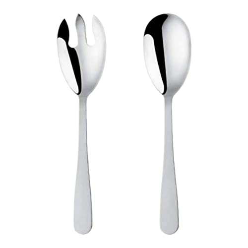 Jeorywoet Edelstahl -Salatserver Set Public Salat Löffel Gabel 12 -Zoll -Servierutensilien 1Set, öffentliche Salatlöffelgabel