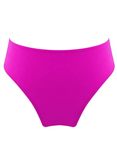 TiaoBug Mädchen Bikinihose Brazilian Cut Bikini Slip Niedrige Taille Kurze Badehose Badeshorts Sommer Bademode Unterteil Einfarbig/Blumenmuster Hot Pink 122-128/7-8 Jahre