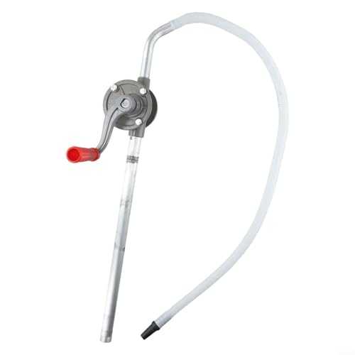 Aluminium Handpumpe Ölpumpe Dieselpumpe Kraftstoffpumpe Transferpumpe Kurbelpumpe Für Öl Diesel Heizöl Hydrauliköl Rapsöl Motoröl Getriebeöl 15L/Min Verstellbare Länge 65Cm Schlauch