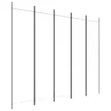 Raumteiler 5-TLG. Paravent Weiß 250x200 cm - Stoff (100% Polyester) mit Eisenrahmen, flexibel & stabil für Wohnzimmer, Schlafzimmer oder Büro