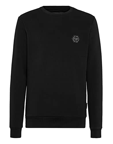 Philipp Plein Herren Sweatshirt LS Istitutional Schwarz X-Small