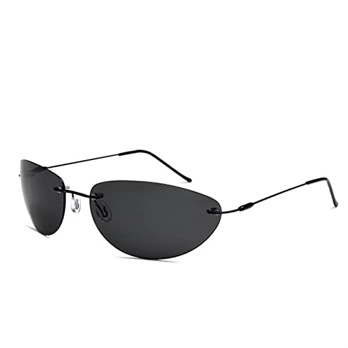 KSXYH The Matrix Neo Style Polarisierte Sonnenbrille Ultralight Randlose Herren Driving Sun Glasses