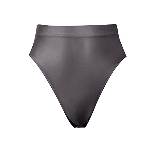 Eauptffy Damen Öl Slips High Waist Frauen Glänzende Ölige String Unterwäsche Höschen Sexy Hohe Taille Nahtlose Unsichtbare Einfarbig Hipster Shiny Shorts Thong String Tanga Seamless Hotpants Clubwear