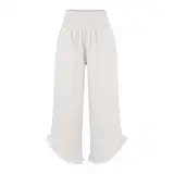 Cargo-Trainingshose für Damen, Büro, Jogger, normale Passform, Jeans, Strand, Kordelzug, öffentliche Baumwolle, hohe Taille, Skinny, weiß, XXL