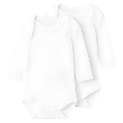 NAME IT Unisex NBNBODY 2P LS SOLID NOOS Body, Bright White, 68