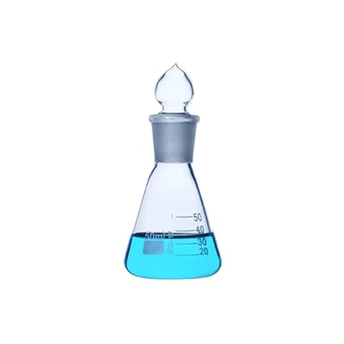 Glasflaschen-Set, Glasdreieckkolben mit Standardstecker Chemielabor-Erlenmeyerkolben Verdicktes Borosilikatglas(100ml caliber 24)