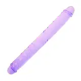 34cm Doppel Dildo Kristall Jelly Realistische Anal Lange Dildo Penis Weich und Flexibel mit Venen und Eichel Erwachsene Sex Spielzeug für Frauen/Männer/Lesbisch Lila