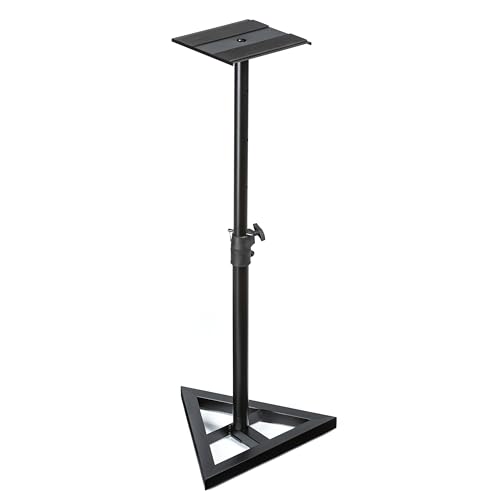 Fame Audio DB 039 Monitor Stativ - Verstellbares Lautsprecherstativ, 23kg Tragfähigkeit, 730-1110mm Höhe, Dreiecksfuß - Ideal für TV, Broadcast, Projekt- und Tonstudio