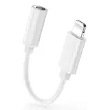 Kopfhörer Adapter für iPhone auf 3.5 mm [MFi zertifiziert iPhone Aux Adapter Audio Headset Adapter Konverter Kabel Dongle kompatibel für iPhone 14 13 12 11 Pro Max XS XR 8 7 Support All iOS System