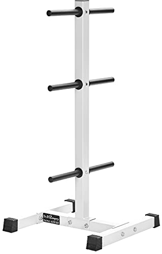 Bad Company Hantelscheiben-Ständer/Ablage mit 6 Scheibenaufnahmen für 30/31 mm Gewichtsscheiben I BCA-98 (Weiß)