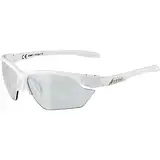 ALPINA TWIST FIVE S HR V - Selbsttönende, Bruchfeste & Beschlagfreie Sport- & Fahrradbrille Mit 100% UV-Schutz Für Erwachsene, white gloss, One Size